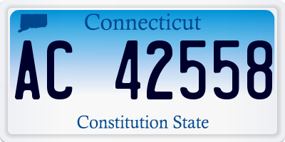 CT license plate AC42558