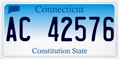 CT license plate AC42576