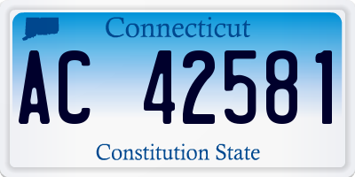 CT license plate AC42581