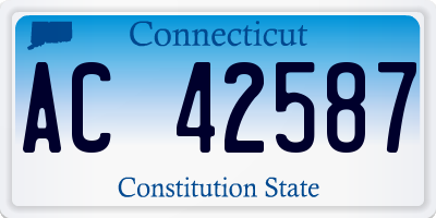 CT license plate AC42587
