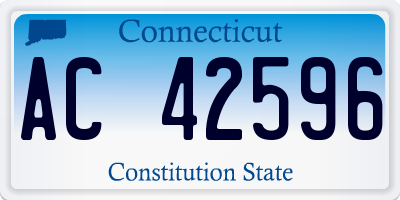 CT license plate AC42596