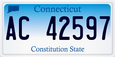 CT license plate AC42597