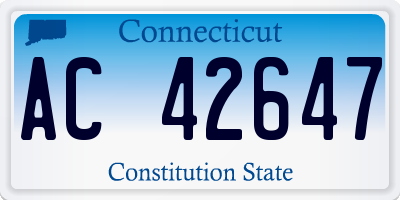 CT license plate AC42647