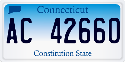CT license plate AC42660