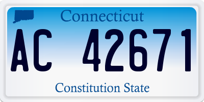CT license plate AC42671