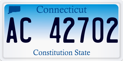 CT license plate AC42702