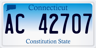 CT license plate AC42707