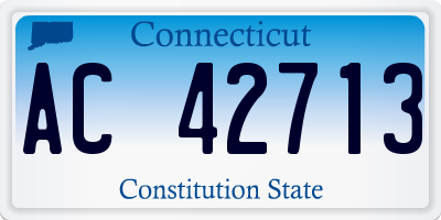 CT license plate AC42713