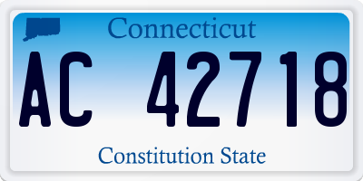 CT license plate AC42718