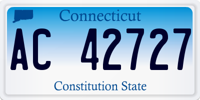 CT license plate AC42727