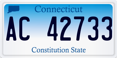 CT license plate AC42733