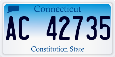 CT license plate AC42735