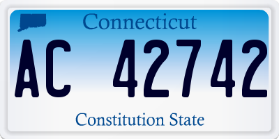 CT license plate AC42742