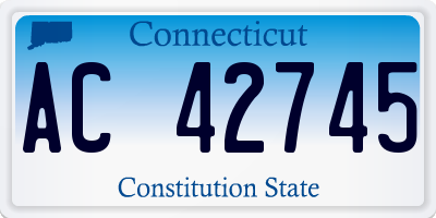 CT license plate AC42745