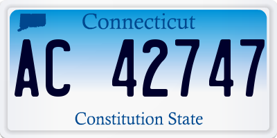 CT license plate AC42747