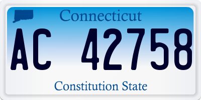 CT license plate AC42758