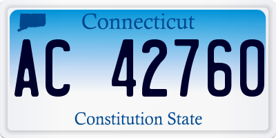 CT license plate AC42760