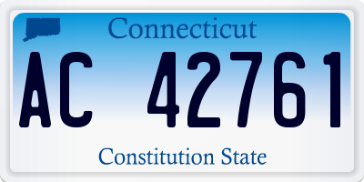 CT license plate AC42761