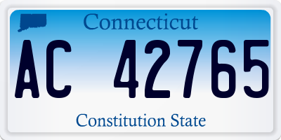 CT license plate AC42765