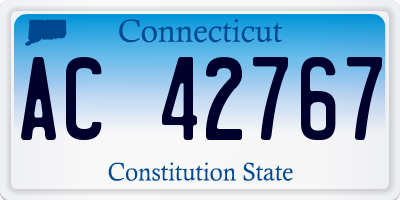 CT license plate AC42767