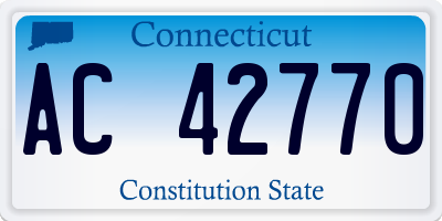 CT license plate AC42770