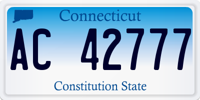 CT license plate AC42777