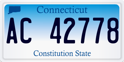 CT license plate AC42778