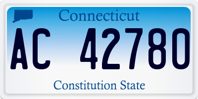 CT license plate AC42780