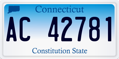 CT license plate AC42781