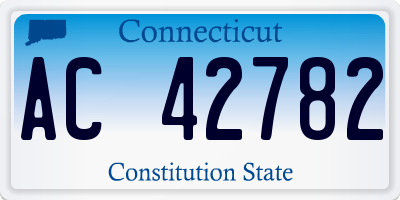 CT license plate AC42782