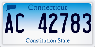 CT license plate AC42783