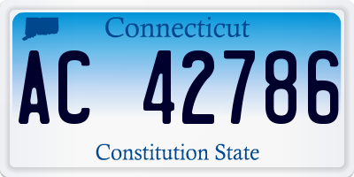 CT license plate AC42786