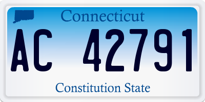 CT license plate AC42791