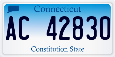 CT license plate AC42830