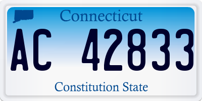 CT license plate AC42833