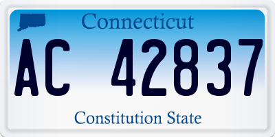 CT license plate AC42837