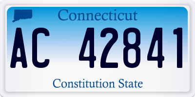 CT license plate AC42841