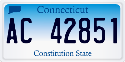 CT license plate AC42851