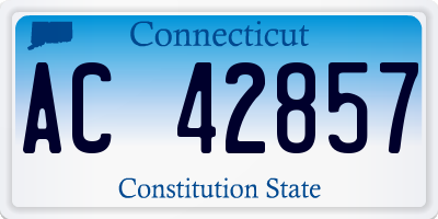 CT license plate AC42857