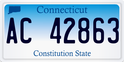 CT license plate AC42863