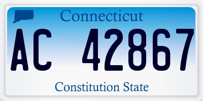 CT license plate AC42867