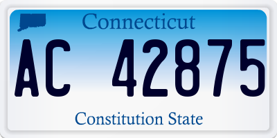 CT license plate AC42875