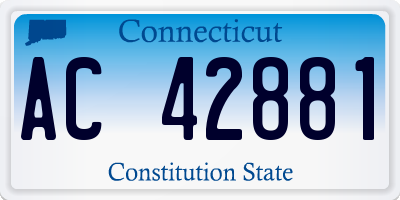 CT license plate AC42881