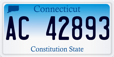 CT license plate AC42893