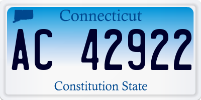 CT license plate AC42922