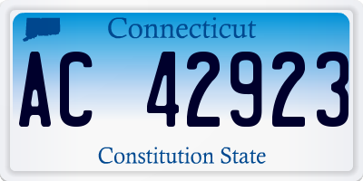 CT license plate AC42923