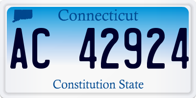 CT license plate AC42924