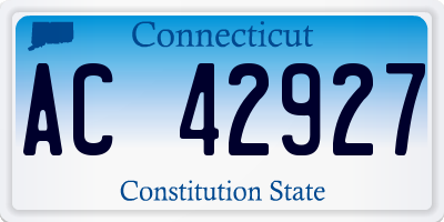 CT license plate AC42927