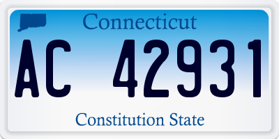CT license plate AC42931