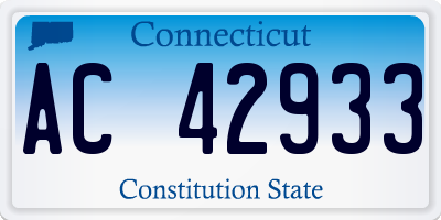 CT license plate AC42933